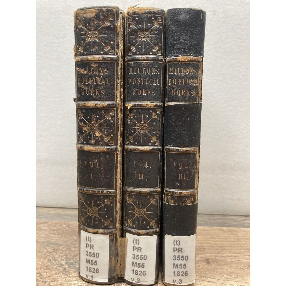 JOHN MILTON The Poetical Works of John Milton - 3 Volumes 1826